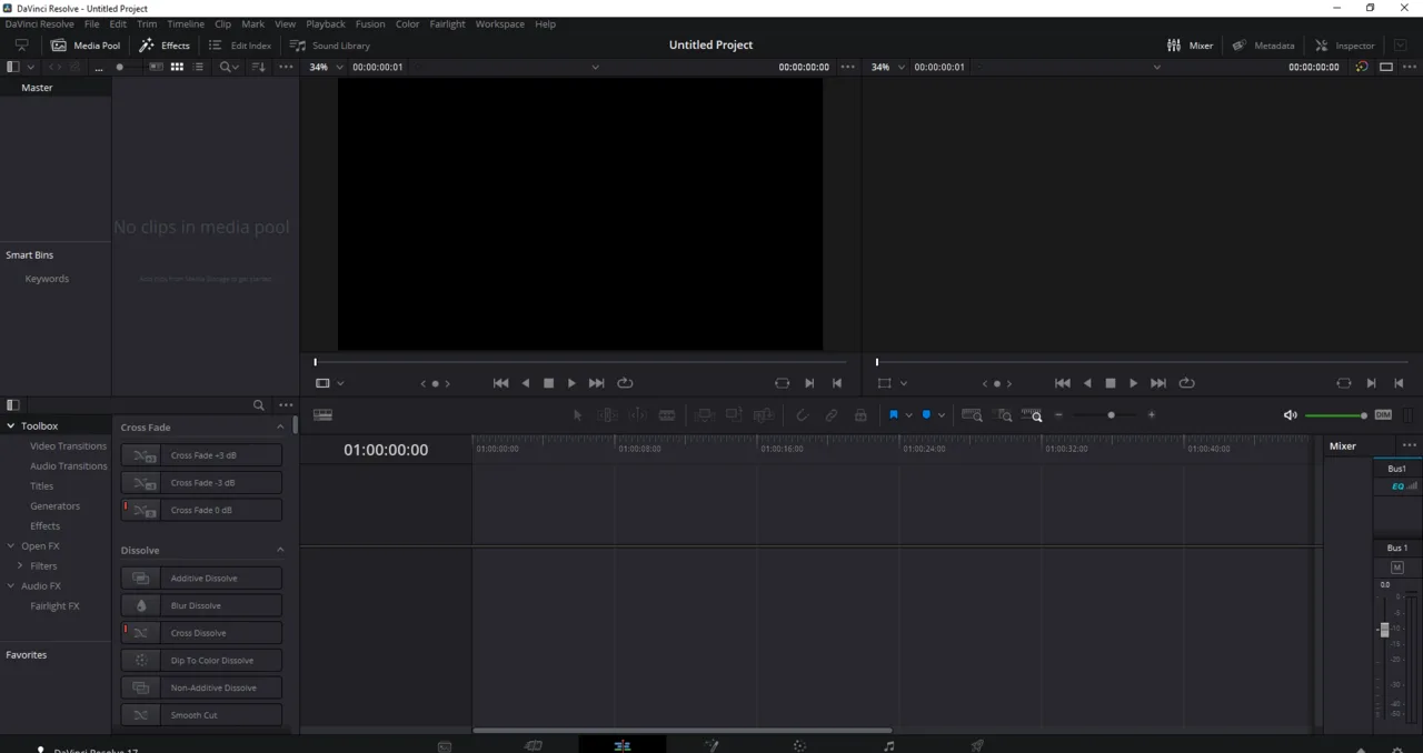 DaVinci Resolve interface