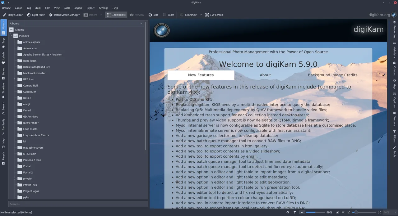 digiKam interface