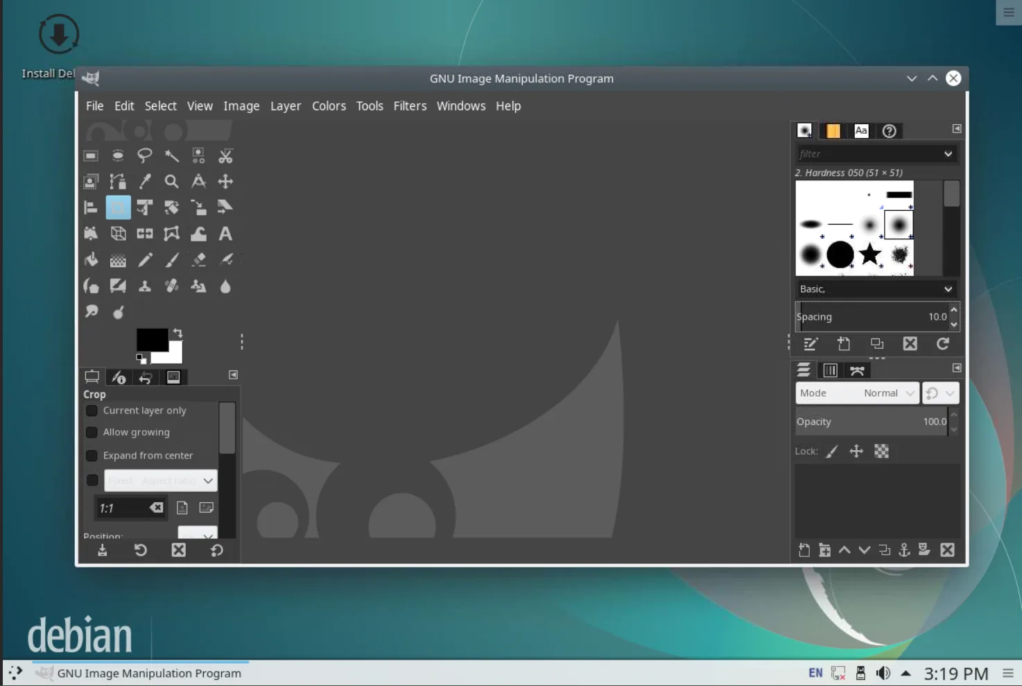 GIMP interface