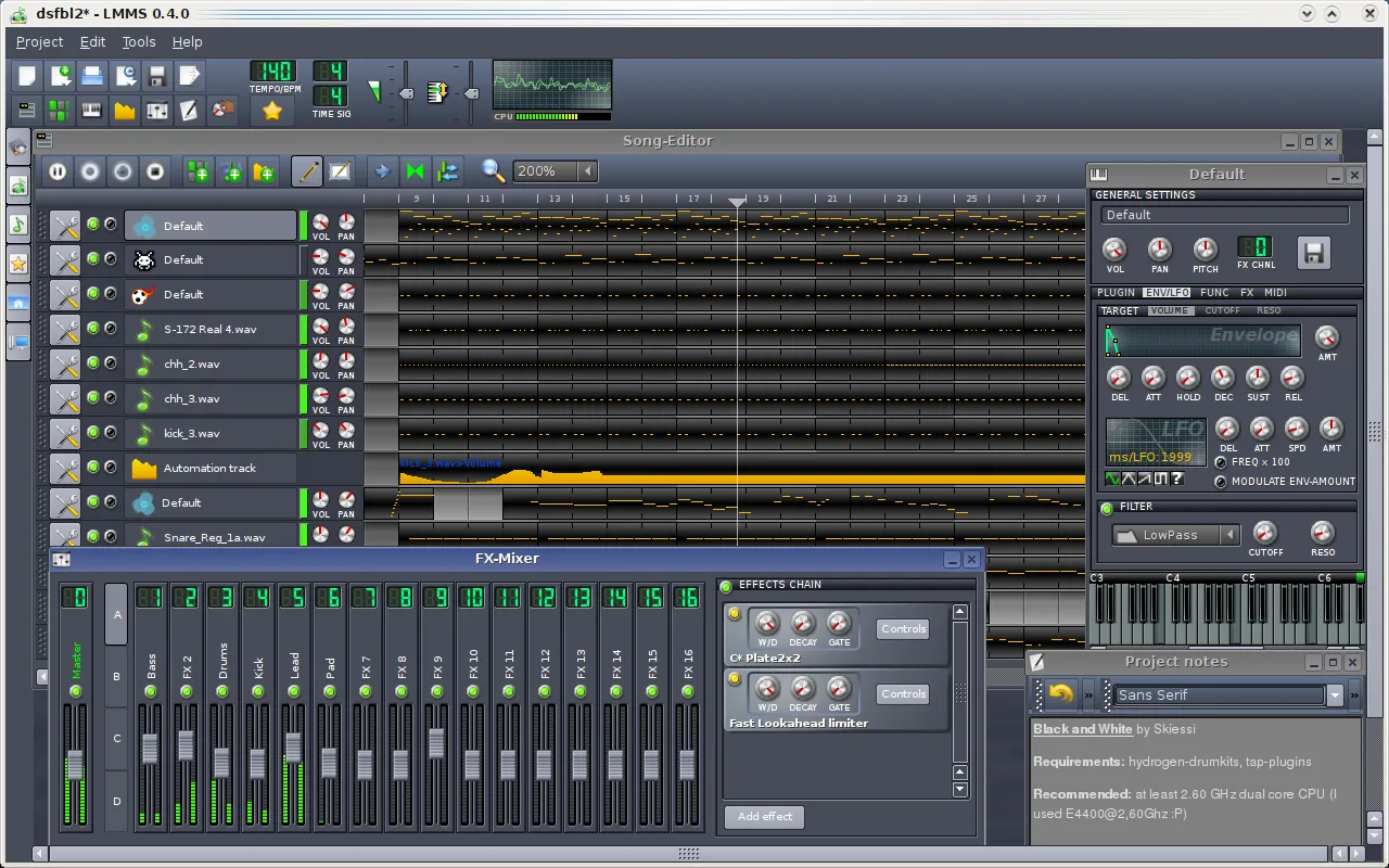 LMMS interface