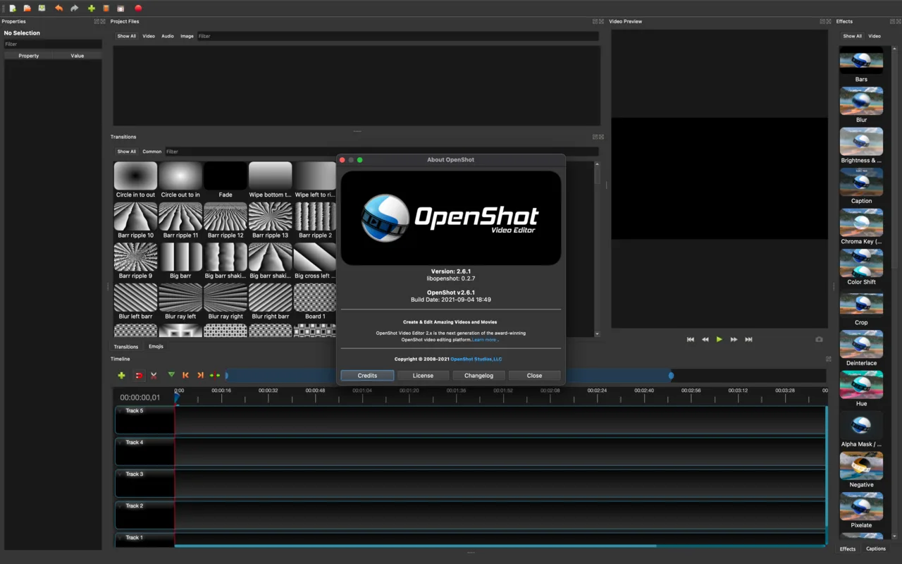 OpenShot interface