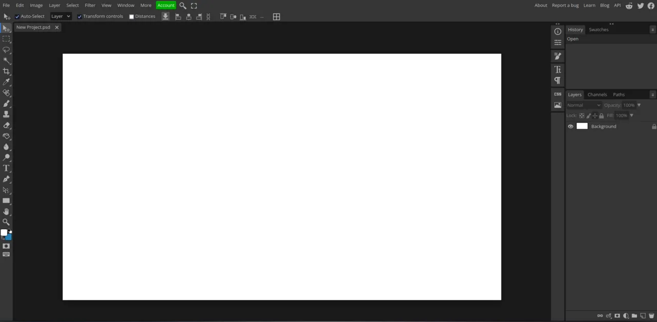 Photopea interface