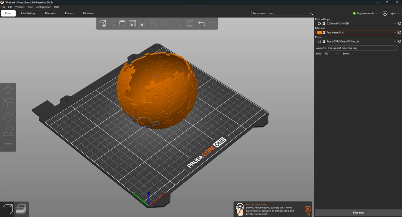 PrusaSlicer interface