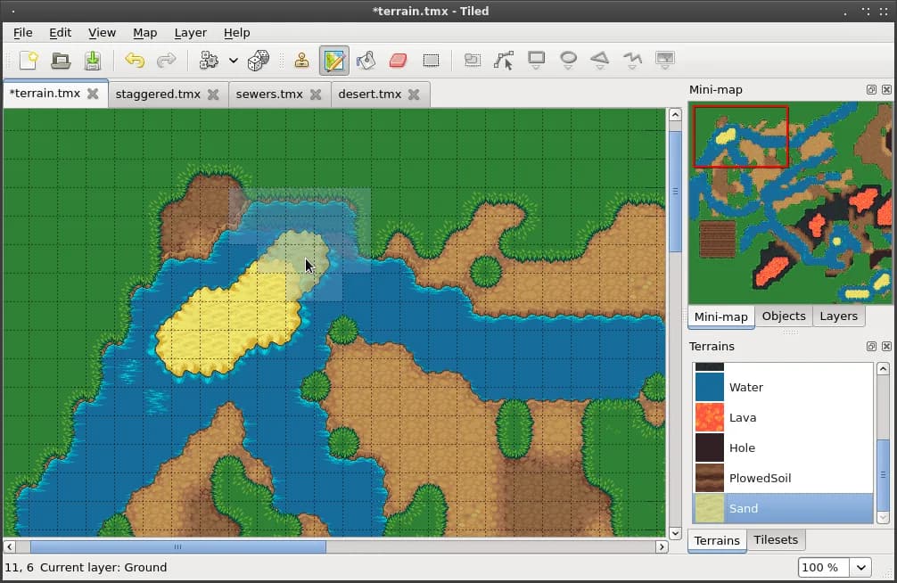 Tiled interface