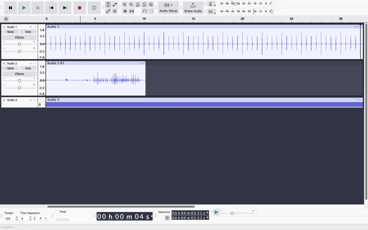 Audacity interface