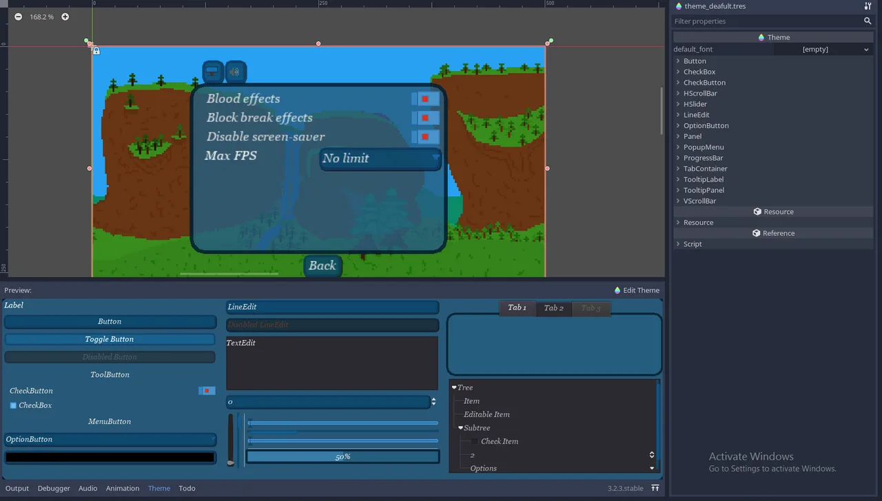 Godot Engine interface