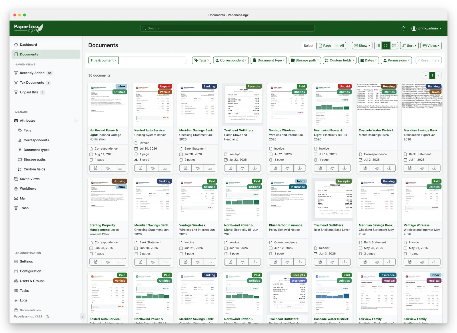 Paperless-ngx document library