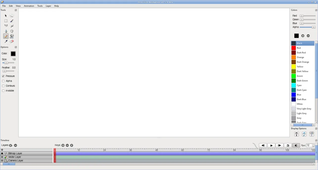Pencil2D interface