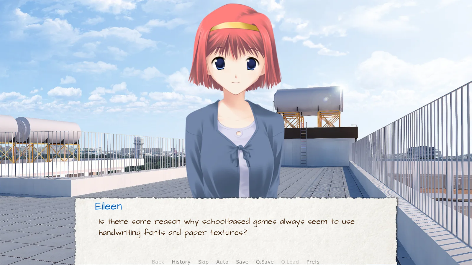A visual novel scene made with Ren'Py