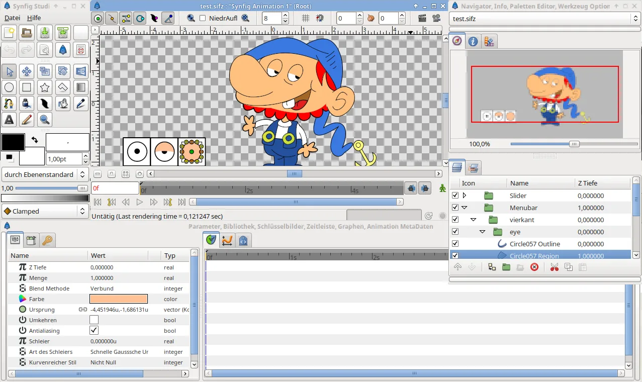 Synfig Studio interface